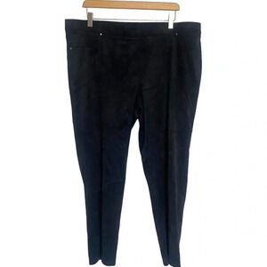 Ruby Rd. XL black faux suede pull on‎ pants